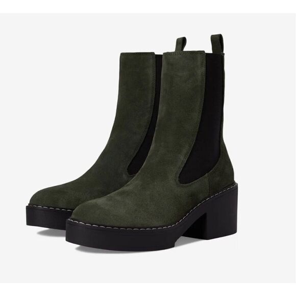 NINE WEST Dolea Chelsea Lug Sole Suede Platform Boots - Picture 1 of 8